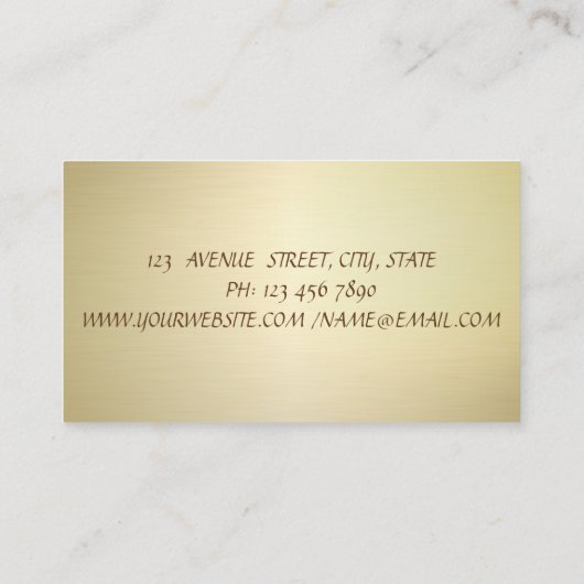 エレガントスタイリッシュシンプルフェイク金ゴールド 名刺 (裏面)