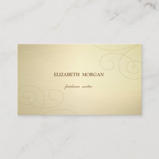 エレガントスタイリッシュシンプルフェイク金ゴールド 名刺 (正面)