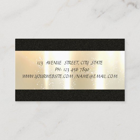 エレガントスタイリッシュシンプルフェイク金ゴールド 名刺 (裏面)