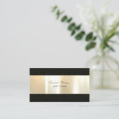 エレガントスタイリッシュシンプルフェイク金ゴールド 名刺 (スタンド正面)