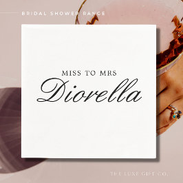 エレガントスタイリッシュシンプルブライダルシャワー スタンダードカクテルナプキン