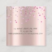 エレガントスタイリッシュシンプル紙吹雪バラ金ゴールド スクエア名刺 (裏面)