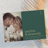 エレガントスタイリッシュシンプル金ゴールド写真 サンキューカード