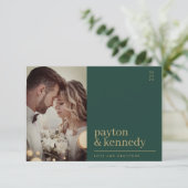 エレガントスタイリッシュシンプル金ゴールド写真 サンキューカード (スタンド正面)