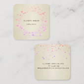 エレガントスタイリッシュシンプル、紙吹雪 スクエア名刺 (正面/裏面)