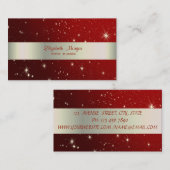 エレガントスタイリッシュストライプの赤 名刺 (正面/裏面)