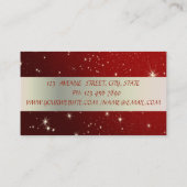 エレガントスタイリッシュストライプの赤 名刺 (裏面)