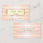 エレガントスタイリッシュストライプの金ゴールド・フレーム、紙吹雪 名刺 (正面/裏面)