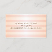 エレガントスタイリッシュストライプの金ゴールド・フレーム、紙吹雪 名刺 (裏面)