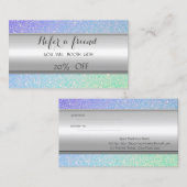 エレガントスタイリッシュストライプの,グリッター紹介カード 紹介カード (正面/裏面)