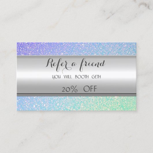 エレガントスタイリッシュストライプの,グリッター紹介カード 紹介カード (正面)