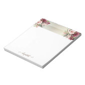 エレガントスタイリッシュストライプ花パーソナライズされた類 ノートパッド (回転)