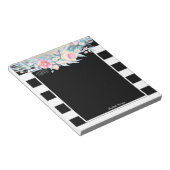 エレガントスタイリッシュストライプ花パーソナライズされた類 ノートパッド (アングル)