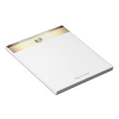 エレガントスタイリッシュストライプ金ゴールドパーソナライズされた ノートパッド (アングル)