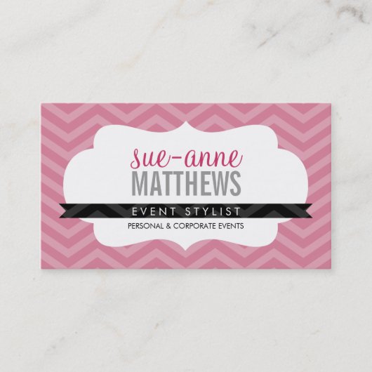 エレガントスタイリッシュトレンディー山形バラピンク 名刺 (正面)