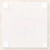 エレガントスタイリッシュトレンディー手書きスクリプト名 ガラスコースター (裏面)