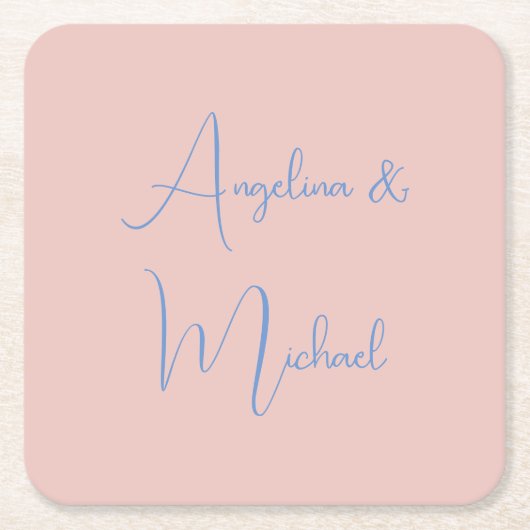 エレガントスタイリッシュトレンディー手書きスクリプト名 スクエアペーパーコースター (正面)