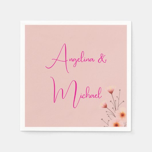 エレガントスタイリッシュトレンディー手書きスクリプト名 スタンダードカクテルナプキン (正面)