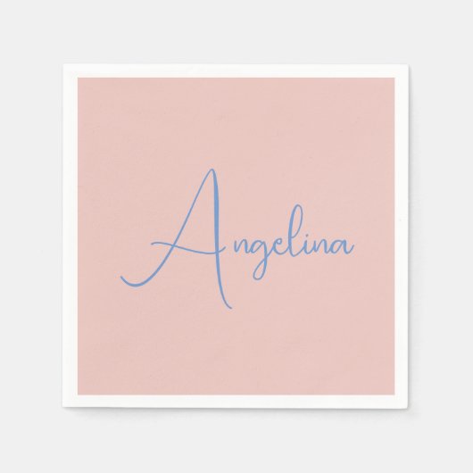 エレガントスタイリッシュトレンディー手書きスクリプト名 スタンダードカクテルナプキン (正面)