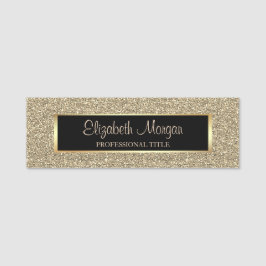 エレガントスタイリッシュトレンディー金ゴールドグリッター、フレーム 名札