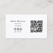 エレガントスタイリッシュネイルサロンマニキュアQrコード 名刺 (裏面)