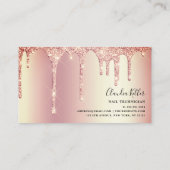 エレガントスタイリッシュバラ金ゴールドグリッター爪、 ネイル 名刺 (裏面)