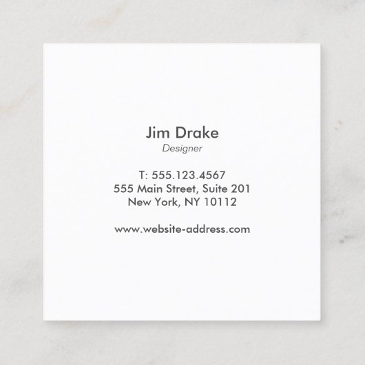 エレガントスタイリッシュバラ金ゴールドビーのロゴ スクエア名刺 (裏面)