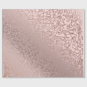 エレガントスタイリッシュバラ金ゴールドピンク幾何学模様 ラッピングペーパー (フラット)