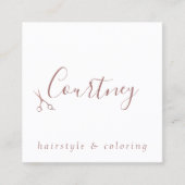 エレガントスタイリッシュバラ金ゴールドホワイト美容師 スクエア名刺 (正面)