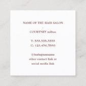 エレガントスタイリッシュバラ金ゴールドホワイト美容師 スクエア名刺 (裏面)