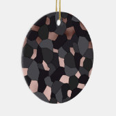 エレガントスタイリッシュバラ金ゴールド灰色と黒モザイク セラミックオーナメント (右)