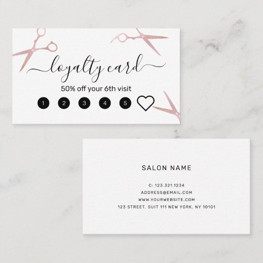 エレガントスタイリッシュバラ金ゴールド ロイヤリティカード (正面/裏面)