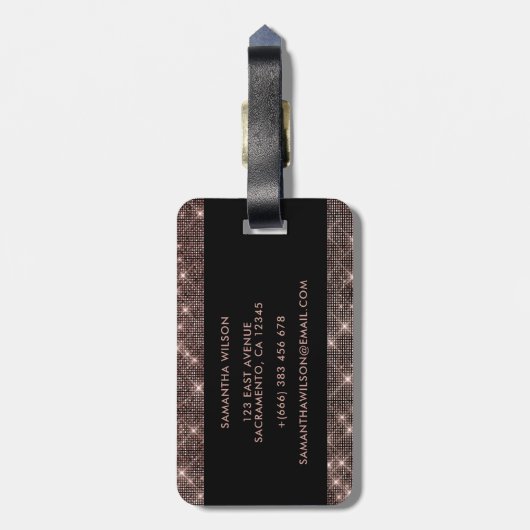 エレガントスタイリッシュパーソナライズされた ラゲッジタグ (裏面縦)
