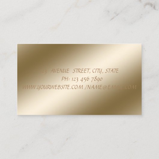 エレガントスタイリッシュフェイク金ゴールドストライプの 名刺 (裏面)
