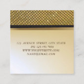 エレガントスタイリッシュフェイク金ゴールド，きらめく金ゴールド続編 スクエア名刺 (裏面)