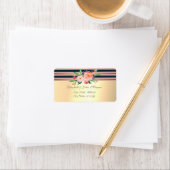 エレガントスタイリッシュフェイク金ゴールド,ストライプの，花 ラベル (インサイチュ)