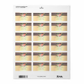 エレガントスタイリッシュフェイク金ゴールド,ストライプの，花 ラベル (フルシート)