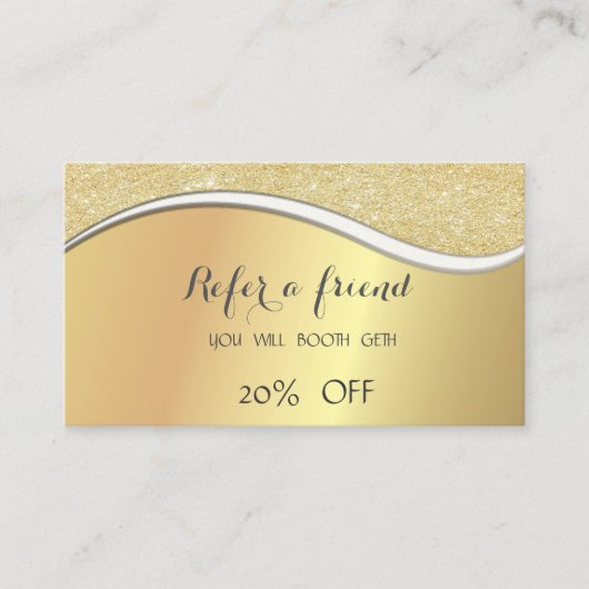エレガントスタイリッシュフェイク,金ゴールド,キラキラした紹介カード 紹介カード (正面)