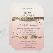 エレガントスタイリッシュフローラブライダルシャワー 招待状 (正面/裏面)