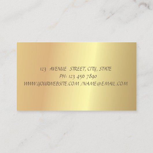 エレガントスタイリッシュプロフェッショナルフェイク金ゴールド 名刺 (裏面)