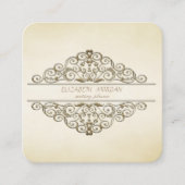 エレガントスタイリッシュプロフェッショナル、ヴィンテージ、フレーム スクエア名刺 (正面)