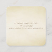 エレガントスタイリッシュプロフェッショナル、ヴィンテージ、フレーム スクエア名刺 (裏面)