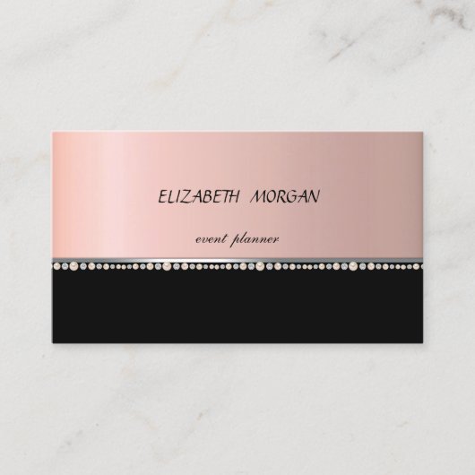 エレガントスタイリッシュプロフェッショナル、黒 名刺 (正面)