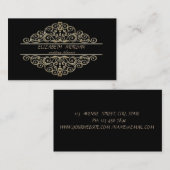 エレガントスタイリッシュプロフェッショナル、黒、枠 名刺 (正面/裏面)
