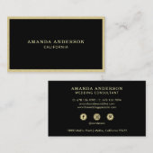 エレガントスタイリッシュミニマルフェイク金ゴールド |名刺 名刺 (正面/裏面)