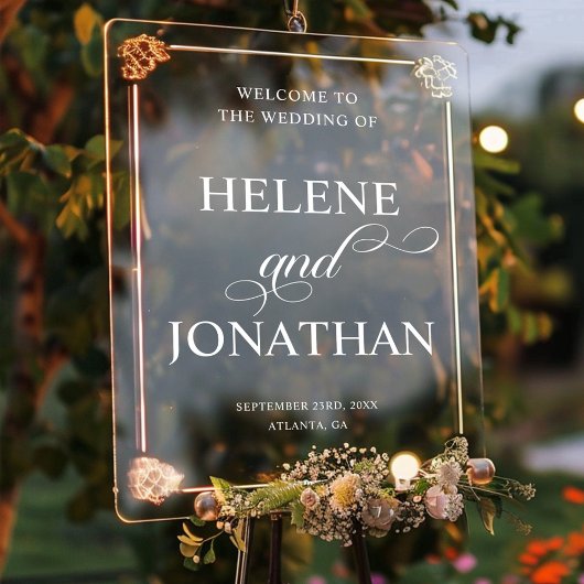 エレガントスタイリッシュモダンなウェディングウェルカム ウィンドウサイン