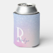 エレガントスタイリッシュモダングラデーション青グリッター 缶クーラー (缶裏面)