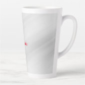 エレガントスタイリッシュモダングレーの赤い名前 カフェラテマグ (右)