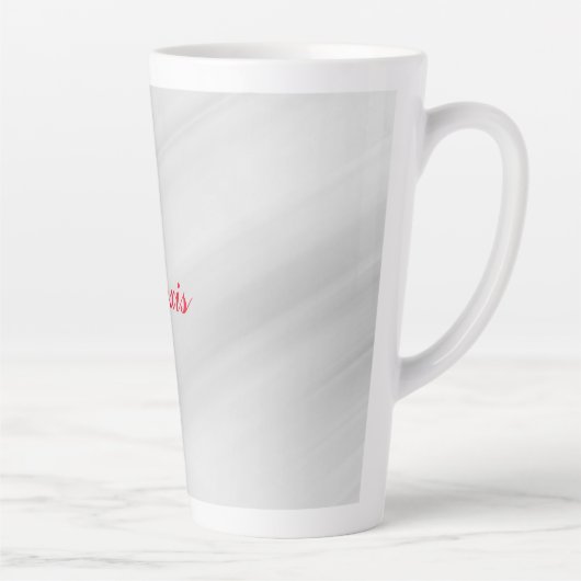 エレガントスタイリッシュモダングレーの赤い名前 カフェラテマグ (右)