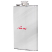 エレガントスタイリッシュモダングレーの赤い名前 フラスク (左)